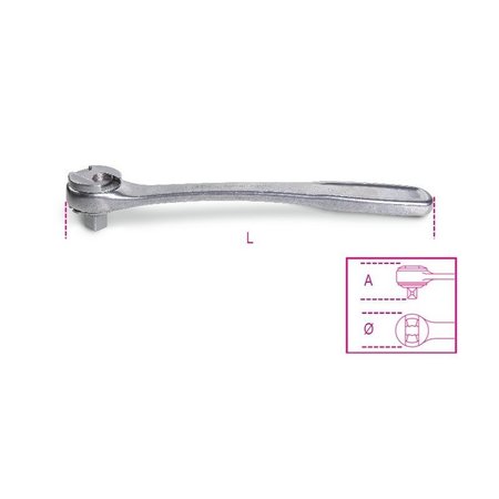 BETA 1/2" Drive Reversible Ratchet, Stainless Steel 009203882